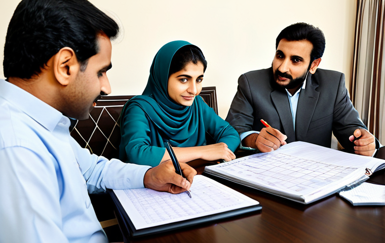 펀드투자상담사와 관련된 고객 투자 성공 사례 - Wise Financial Advisor**

"A professional financial advisor, fully clothed in a modest shalwar kamee...