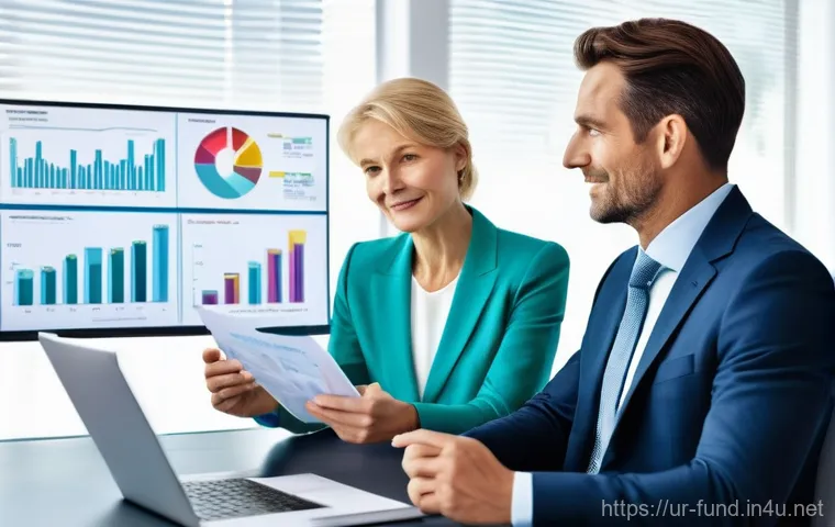 펀드투자상담사 고객 관리 체크리스트 - **Prompt:** "A warm and inviting financial advisor's office. An experienced, approachable female fin...