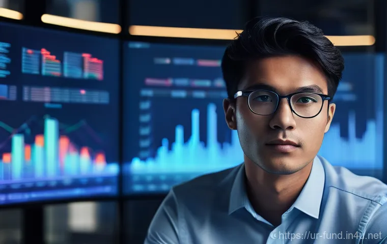 펀드투자상담사 관련 금융 기술 동향 - **Prompt:** A sleek, modern office setting with an investor, a young man in his late 20s, dressed in...