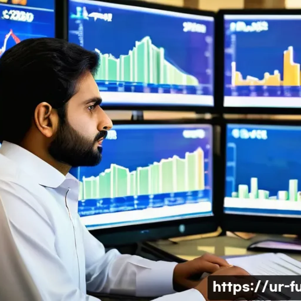 펀드투자상담사와 관련된 학습 팁 - A professional South Asian financial consultant in traditional shalwar kameez attire, seated at a mo...