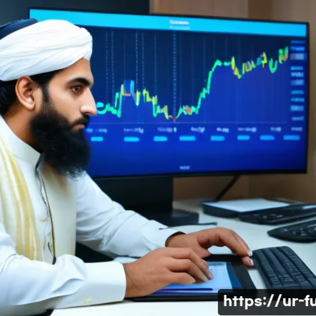 펀드투자상담사 직업군의 다변화 - A professional Urdu-speaking fund investment consultant sitting at a modern desk with multiple digit...