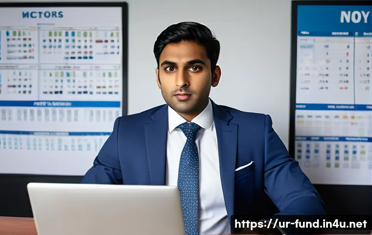 펀드투자상담사 면접 후기 - A professional South Asian man in his early 30s wearing a sharp business suit and tie, seated confid...