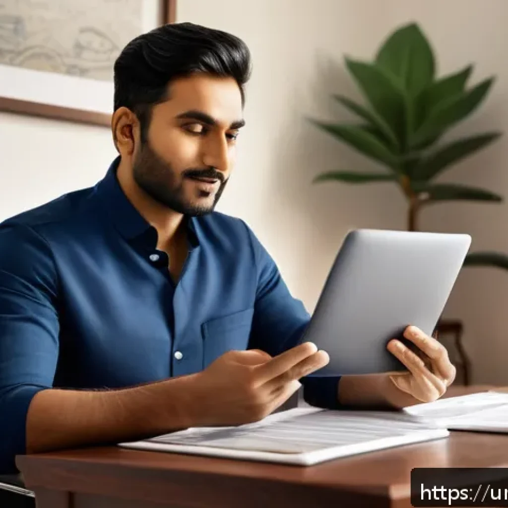 펀드투자상담사 직무의 미래 변화 - A modern digital investment scene featuring a South Asian man in his 30s, wearing smart casual attir...