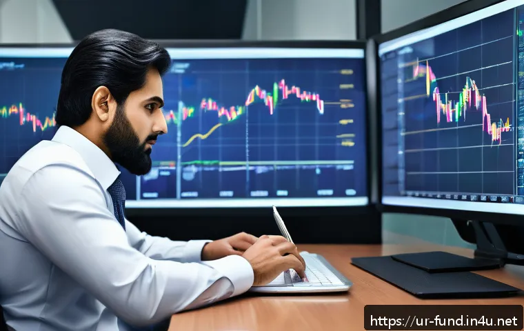 펀드투자상담사 시험 합격자를 위한 다음 단계 - A professional Urdu-speaking fund investment consultant in a modern office, analyzing digital financ...